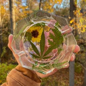 Handmade resin cannabis ashtray